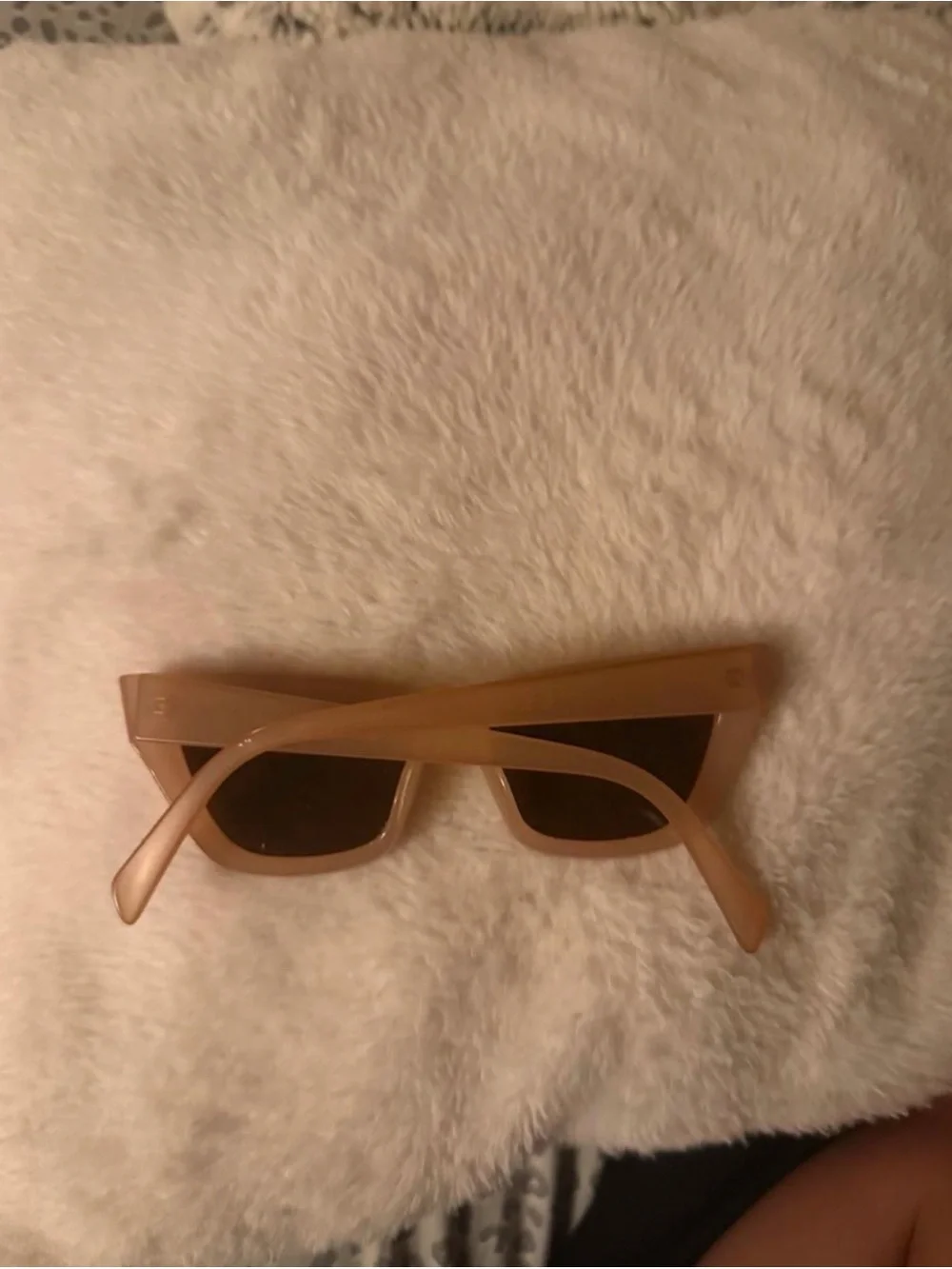 Forever 21 Beige Cat-Eye Sunglasses with Dark Lenses